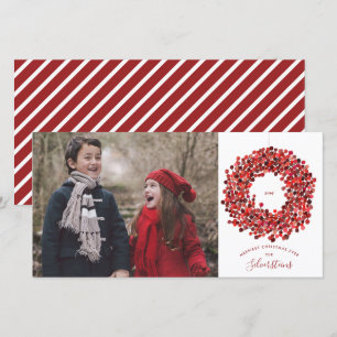 Watercolor Berries Wreath Christmas Feiertagskarte