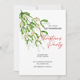 Watercolor Berry Branches Weihnachtsfest Party Einladung