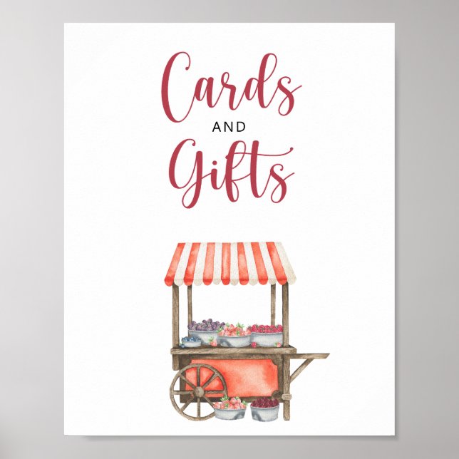 Watercolor berry cards and gifts baby shower poster (Vorne)