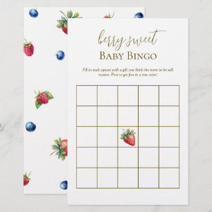 Watercolor Berry Sweet Baby Show Bingo Game