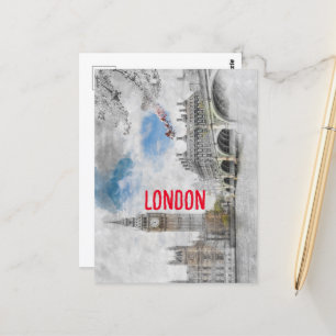 Watercolor Big Ben London Großbritannien Postcard Postkarte