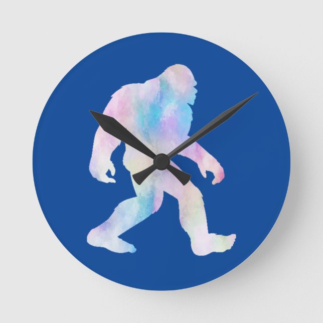 Watercolor Bigfoot       Runde Wanduhr (Vorderseite)