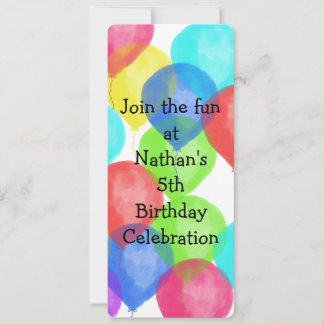 Watercolor Birthday Balloon Party Einladung