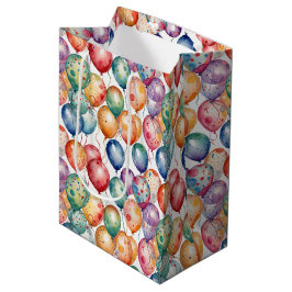 Watercolor Birthday Balloons Mittlere Geschenktüte