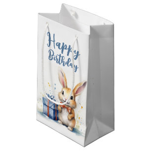 Watercolor Birthday Bunny Kleine Geschenktüte