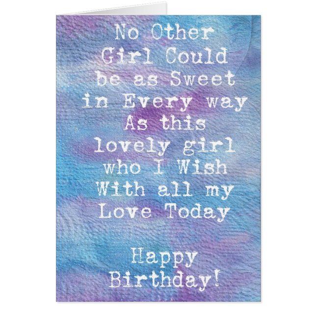 Watercolor Birthday Girl (Vorne)