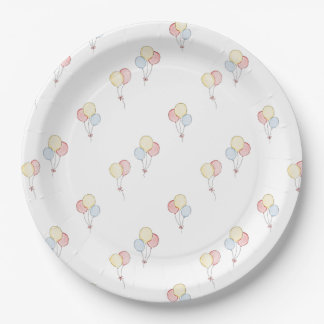 Watercolor Birthday Party Balloons Pappteller