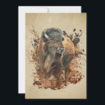 Watercolor Bison Buffalo Animal Wildlife Nature  Karte<br><div class="desc">Watercolor Bison Buffalo Animal Wildlife Nature Art</div>