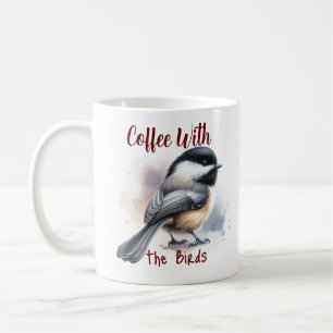 Watercolor Black Cap Birds personalisieren Kaffeetasse