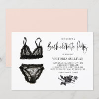 Watercolor Black Lace Lingerie Junggeselinnen-Absc