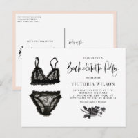 Watercolor Black Lace Lingerie Junggeselinnen-Absc