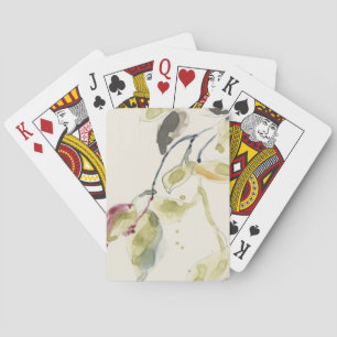 Watercolor-Blattzweig-Triptychon Spielkarten