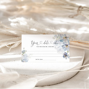 Watercolor Blau Blütenblüte Datum Ideen für die Na Begleitkarte