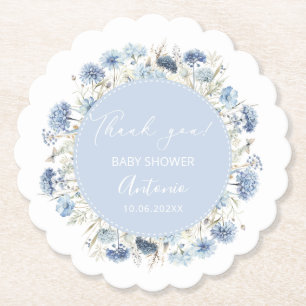 Watercolor Blau Mädchen Junge Baby-Party Untersetzer