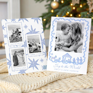 Watercolor Blau Weihnachten Geburt Christi