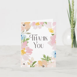 Watercolor blooms thank you dankeskarte
