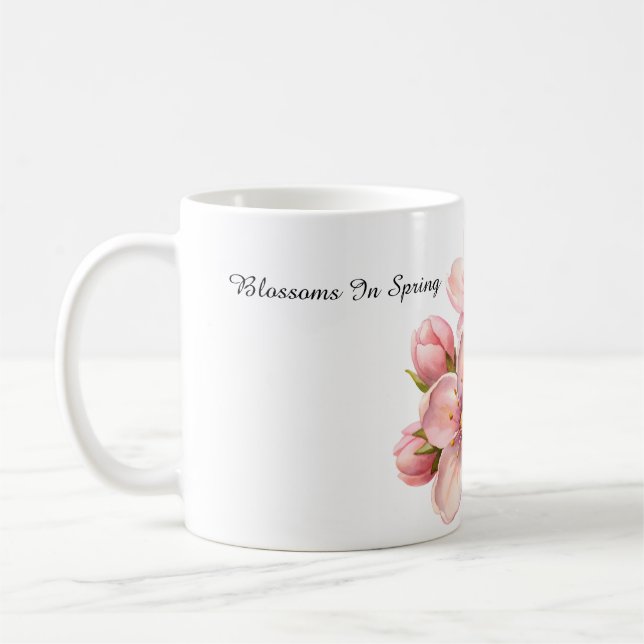 Watercolor Blossoms in Spring Classic Mug Kaffeetasse (Links)