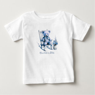 Watercolor Blue Baby Bear Baby T - Shirt