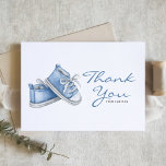 Watercolor Blue Baby Hinterns Babydusche Dankeskarte<br><div class="desc">Vielen Dank an Ihre Gäste mit dieser individuell gestaltbaren Babydusche. Es zeigt eine Aquarellillustrierung einer bezaubernden blauen Babydusche. Personalisieren Sie dieses Baby Dusche danke Karte durch Hinzufügen Ihrer Details. Diese blaue Aquarell-Dankeschön-Karte ist perfekt für ein Baby-Duschen.</div>
