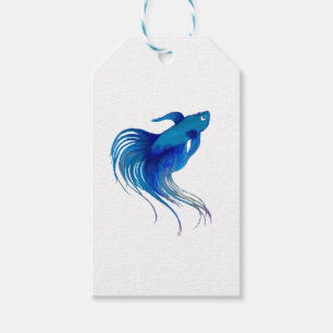 Watercolor Blue Betta Fish Geschenkanhänger