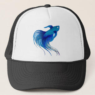 Watercolor Blue Betta Fish Truckerkappe