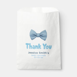 Watercolor Blue Bow Krawatte Baby Dusche Danke Fla Geschenktütchen