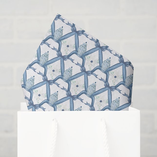 Watercolor Blue Chinoiserie Ginger Jars Seidenpapier (Geschenktüte)