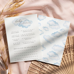 Watercolor Blue Cloud Baby Shower Baby Vorhersagen