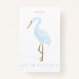 Watercolor Blue Crane Ausweis