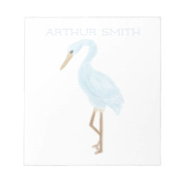 Watercolor Blue Crane Notizblock