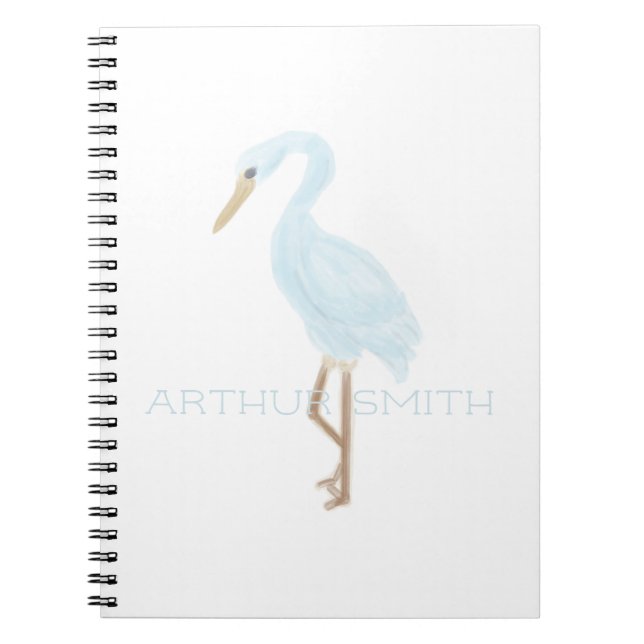 Watercolor Blue Crane Notizblock (Vorderseite)