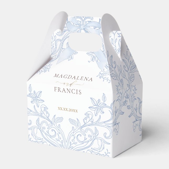  watercolor blue crest | wedding geschenkschachtel (Vorderseite)