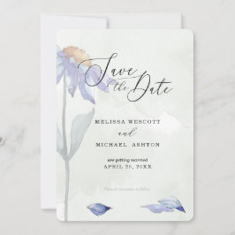 Watercolor Blue Daisy Wedding Rustic Sage Green Save The Date