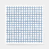 Watercolor Blue Ginham Napkins