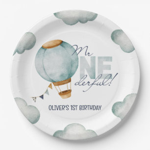 Watercolor Blue Hot Air Ballon Mr ONEderful Boy Pappteller