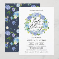 Watercolor Blue Hydrangea Wreath Baby Sessing
