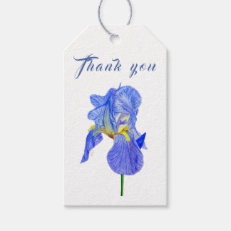 Watercolor Blue Iris Vielen Dank für Ihr Geschenk  Geschenkanhänger