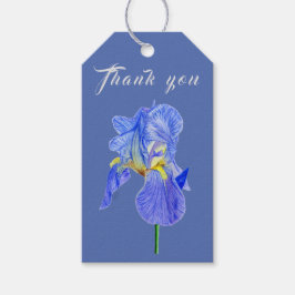 Watercolor Blue Iris Vielen Dank für Ihr Geschenk Geschenkanhänger