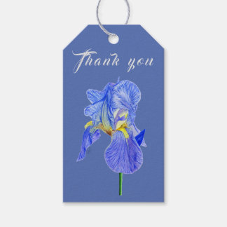 Watercolor Blue Iris Vielen Dank für Ihr Geschenk Geschenkanhänger