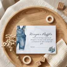 Watercolor Blue Jeans Baby Shower Windel-Raffle