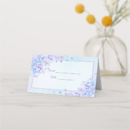 Watercolor Blue Lila Lilac Wedding Platzkarte