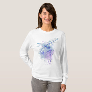 Watercolor Blue Mauve Draquelly T-Shirt