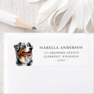 Watercolor Blue Merle Australian Shepherd