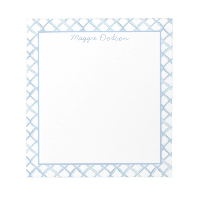 Watercolor Blue Notepad Notizblock (Vorderseite)