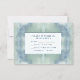 Watercolor Blue RSVP Card Boho Hippie