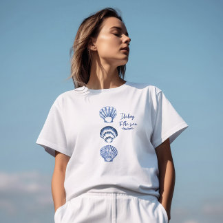 Watercolor Blue Seashell T-Shirt