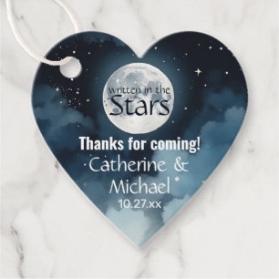 Watercolor Blue Starry Night Sky Celestiding Weddi Geschenkanhänger