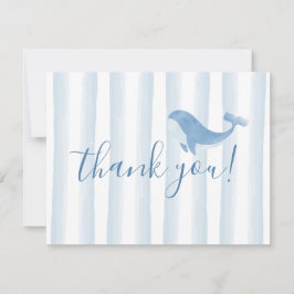 Watercolor Blue Whale Baby Dusche Danke Karte