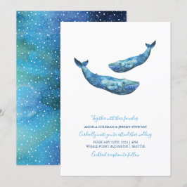 Watercolor Blue Whale Wedding Einladung