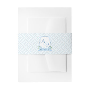 Watercolor Blue White Hydrangea Wedding Wappen Einladungsbanderole